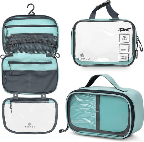 teal makeup bag