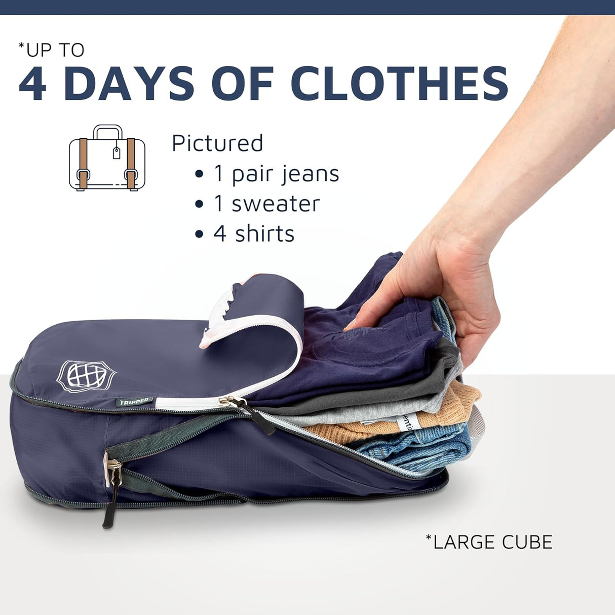 4 days of clothes large cube