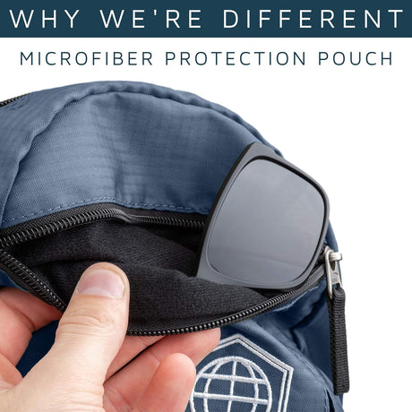 blue daypack pocket bag