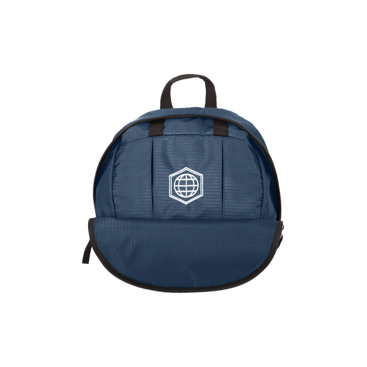 folded navy bag