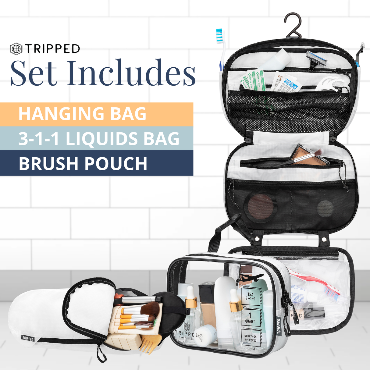 The Toiletry Set with TSA-Approved Liquids Bag