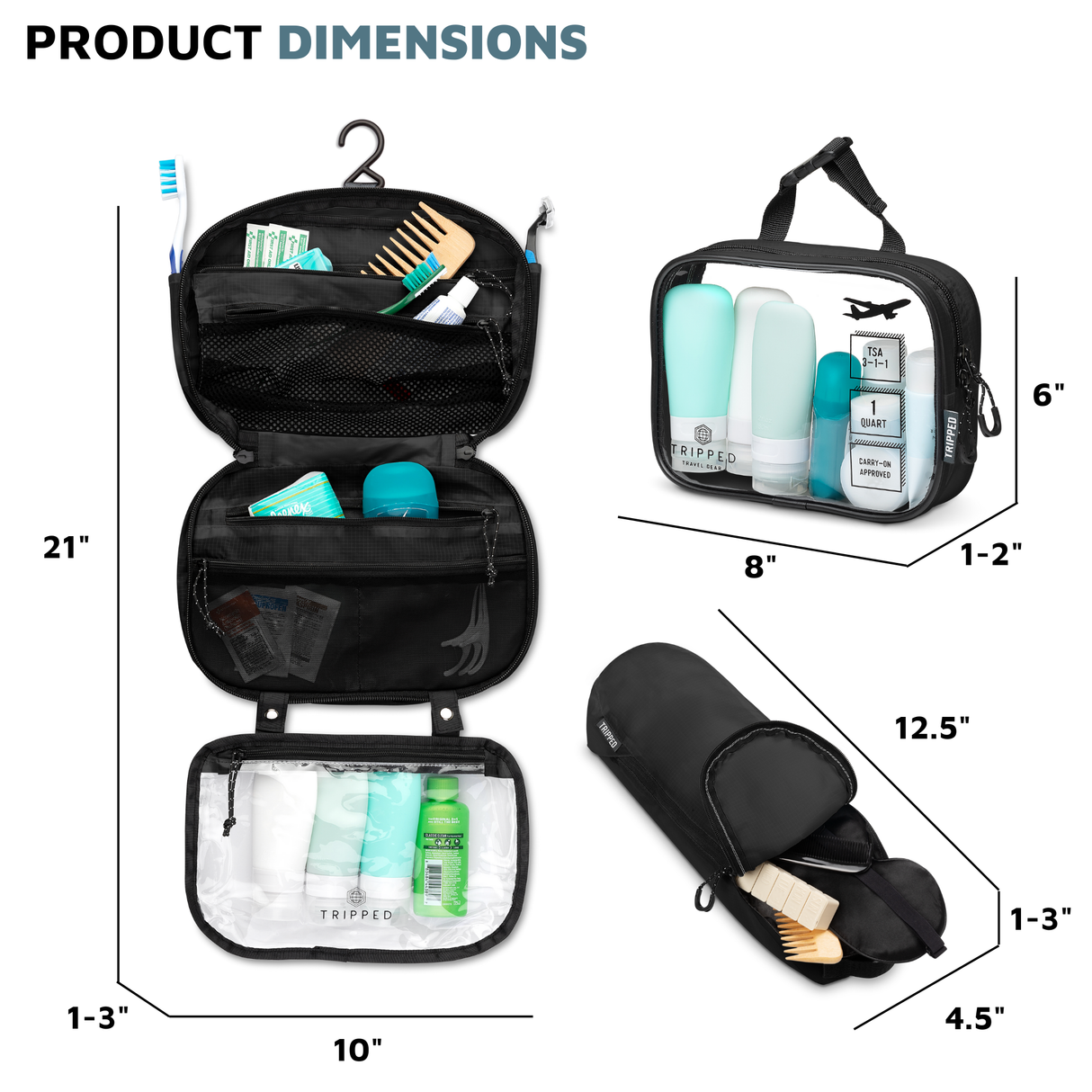 The Toiletry Set with TSA-Approved Liquids Bag