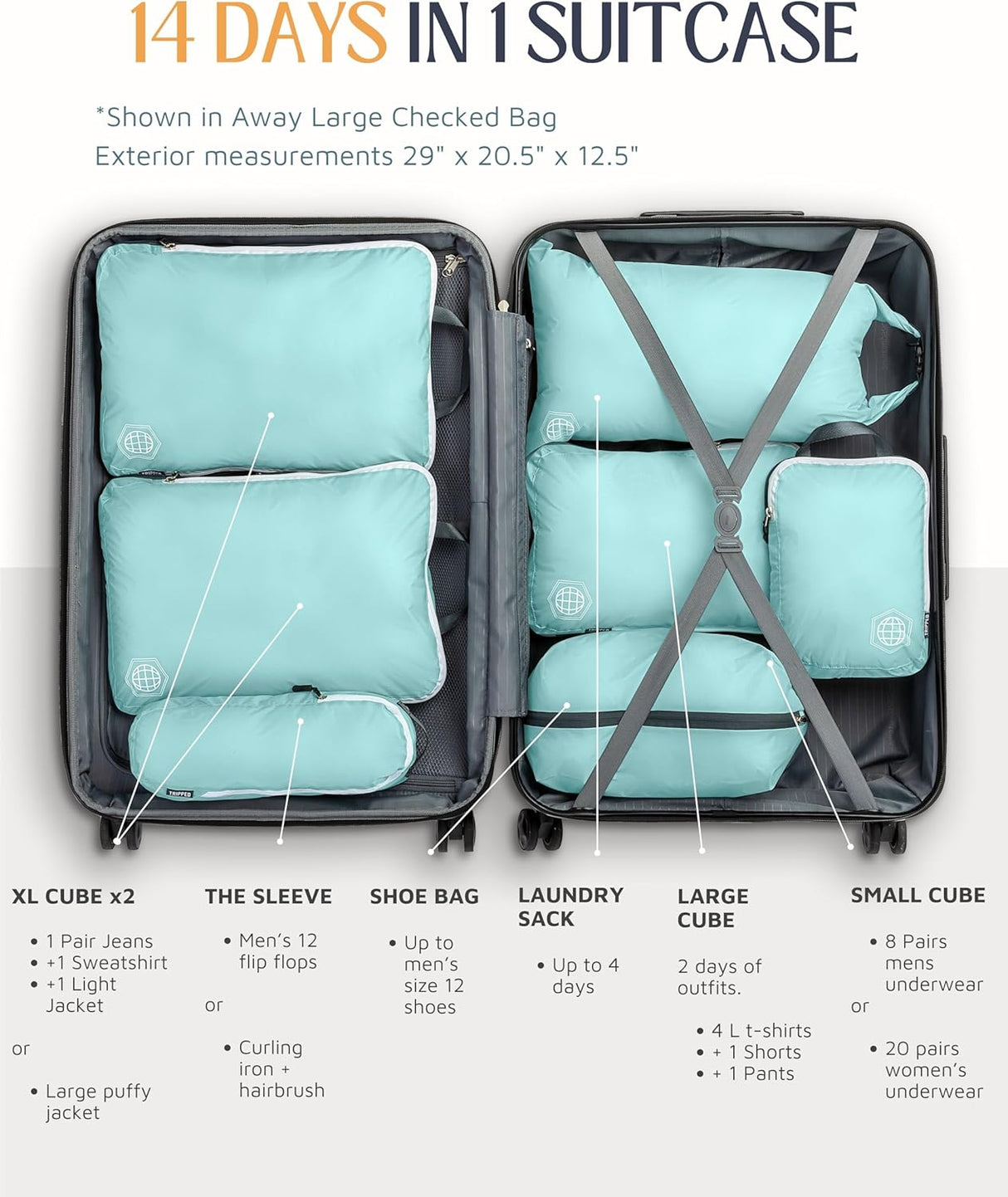 Checked Bag Compression Packing Cube Set