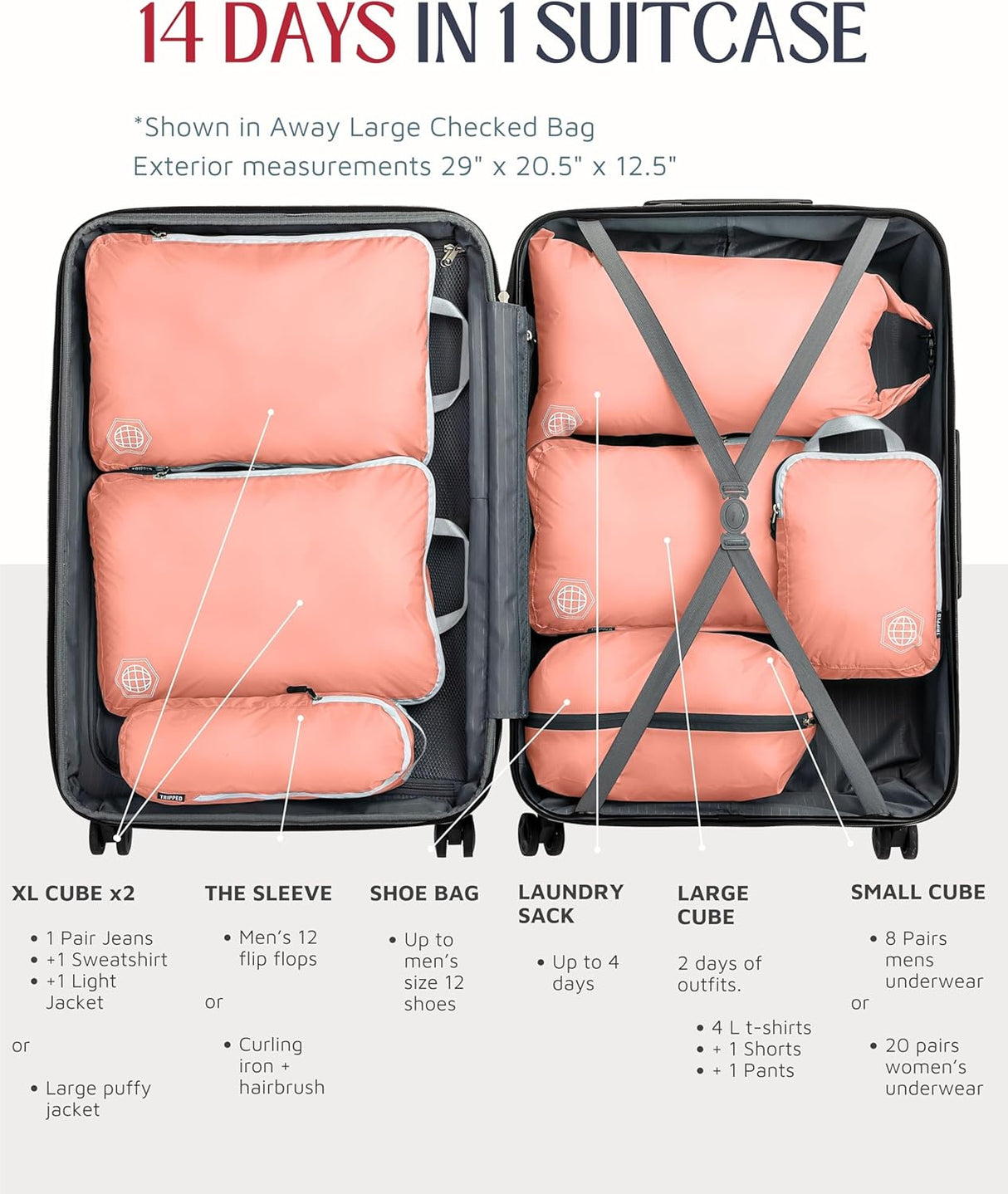 Checked Bag Compression Packing Cube Set