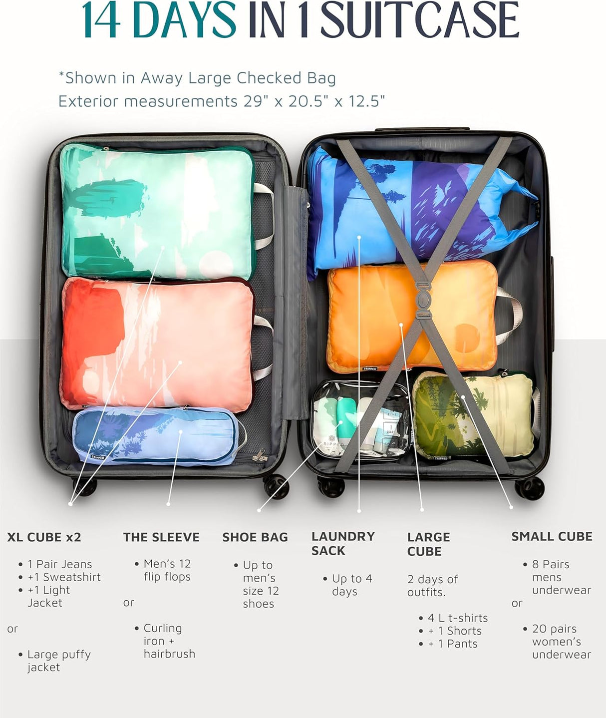 Checked Bag Compression Packing Cube Set