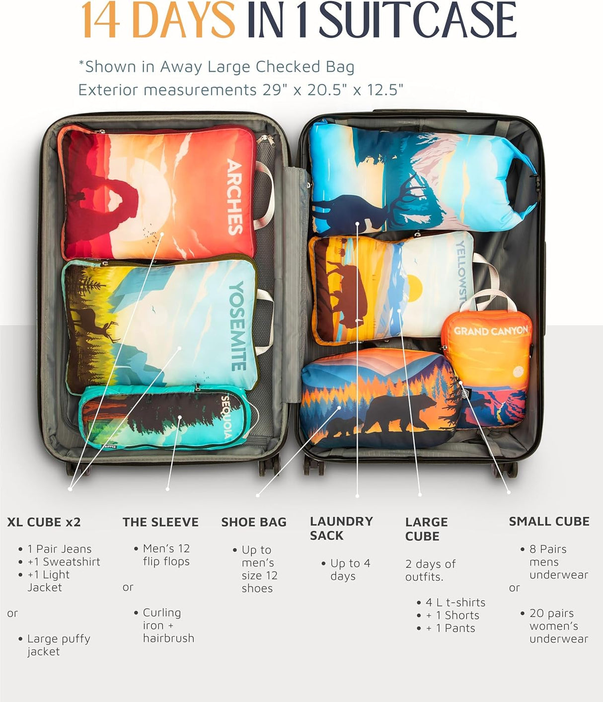 Checked Bag Compression Packing Cube Set