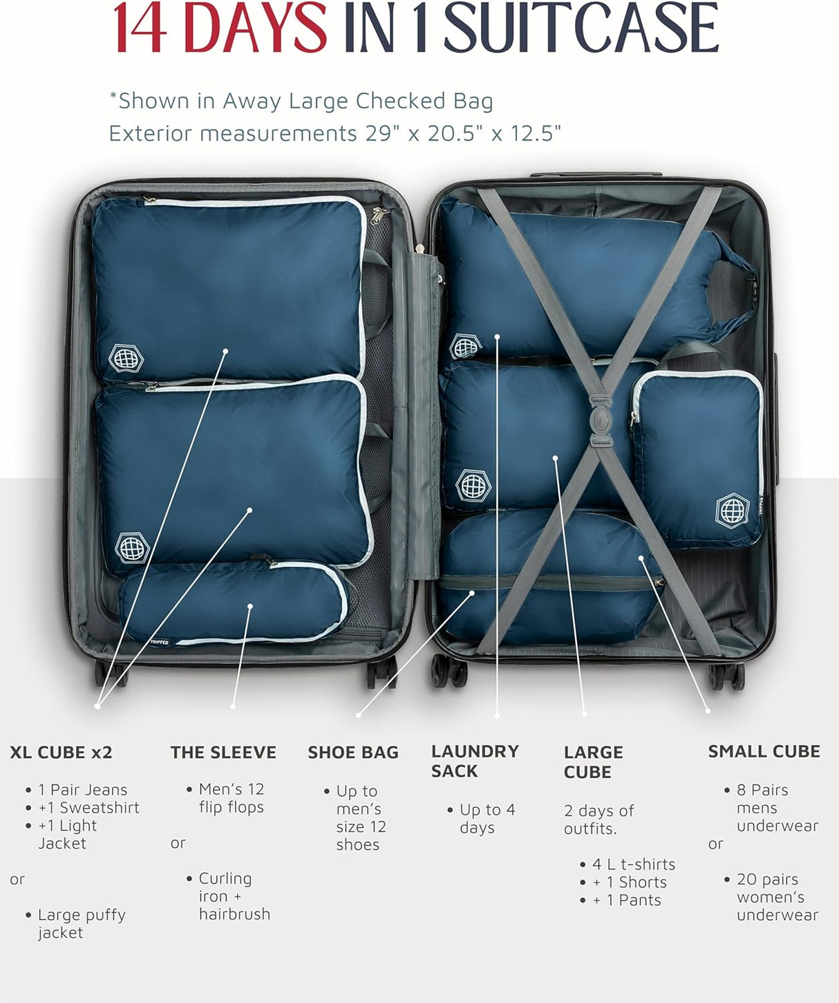 Checked Bag Compression Packing Cube Set