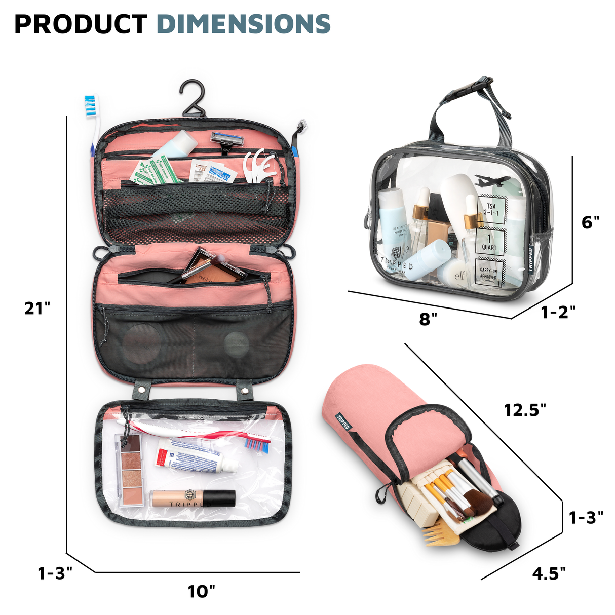 The Toiletry Set with TSA-Approved Liquids Bag