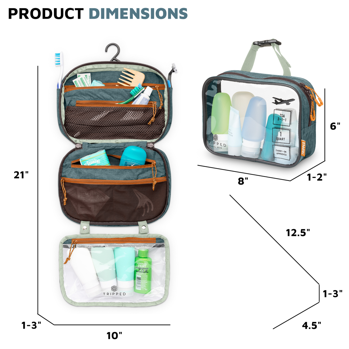 The Toiletry Set with TSA-Approved Liquids Bag