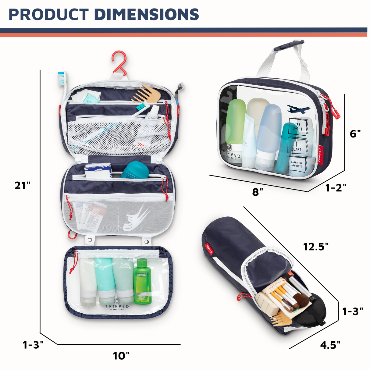 The Toiletry Set with TSA-Approved Liquids Bag