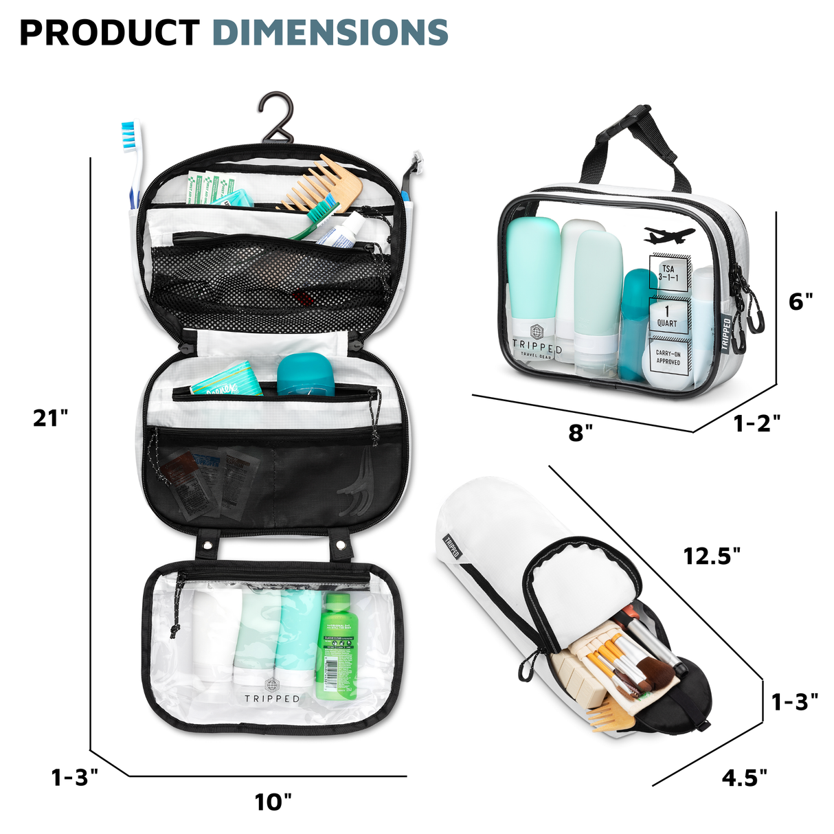 The Toiletry Set with TSA-Approved Liquids Bag
