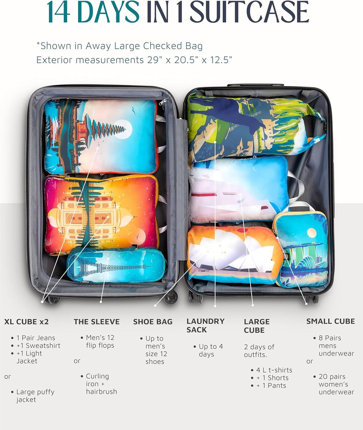 Checked Bag Compression Packing Cube Set