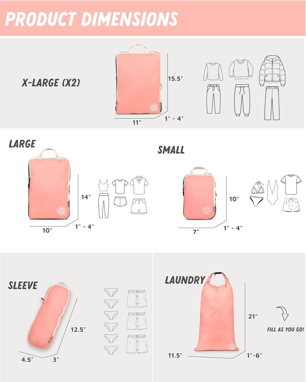 Checked Bag Compression Packing Cube Set
