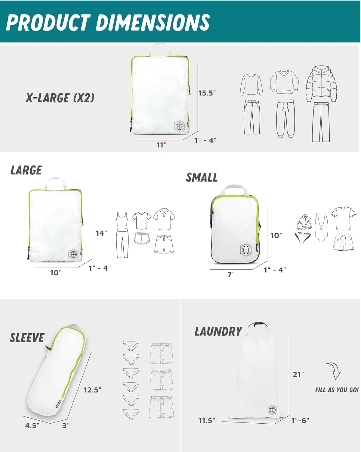 Checked Bag Compression Packing Cube Set