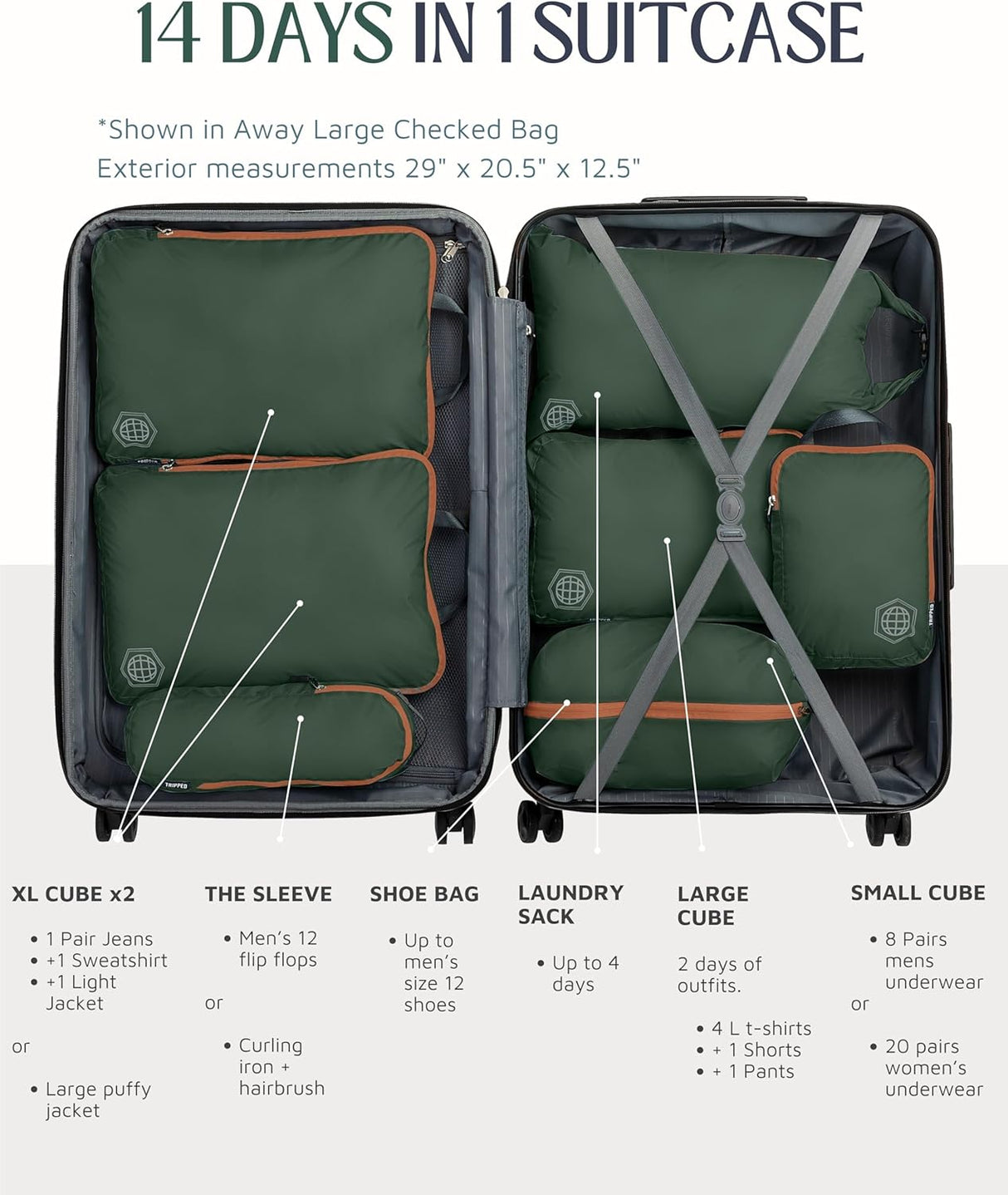 Checked Bag Compression Packing Cube Set