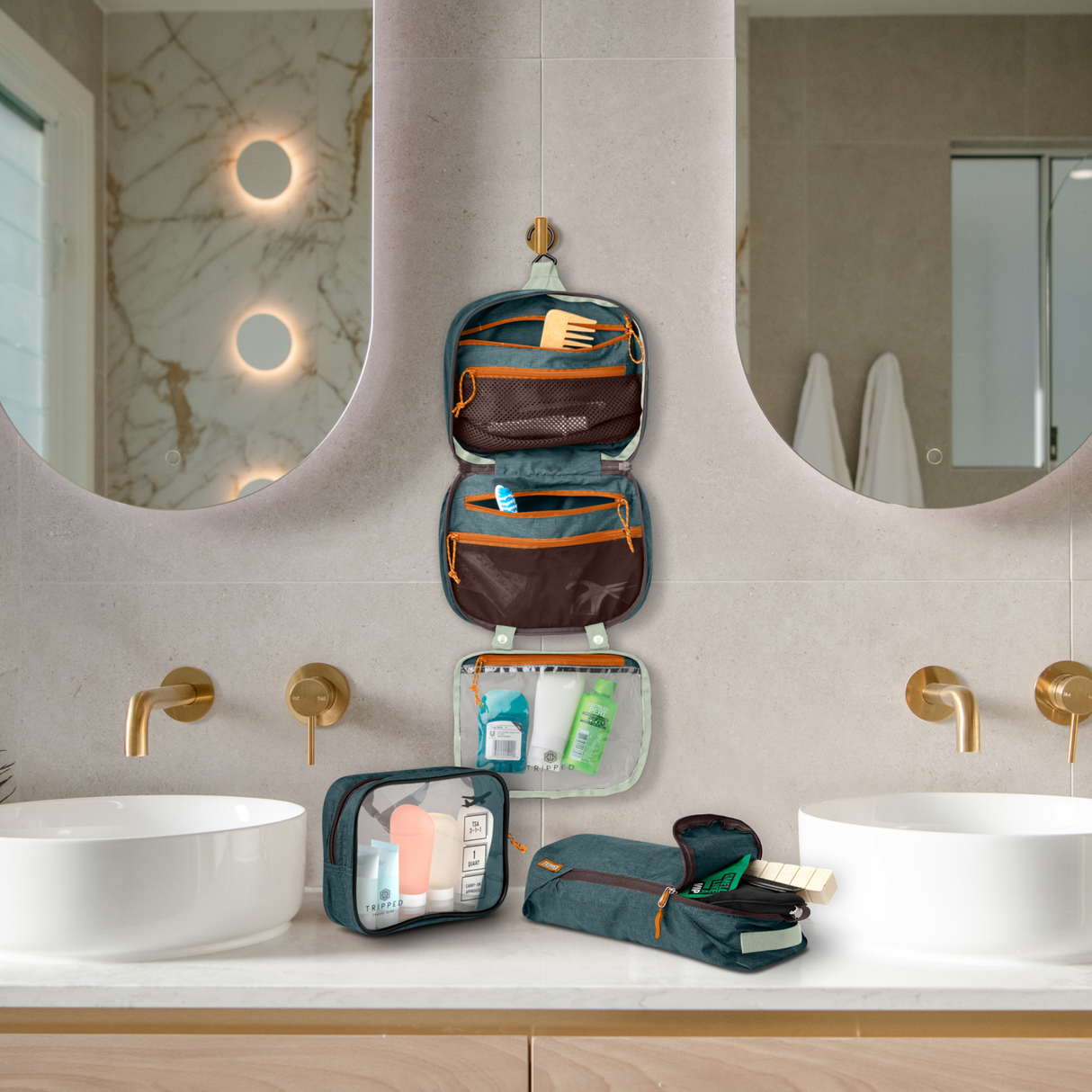 The Toiletry Set with TSA-Approved Liquids Bag