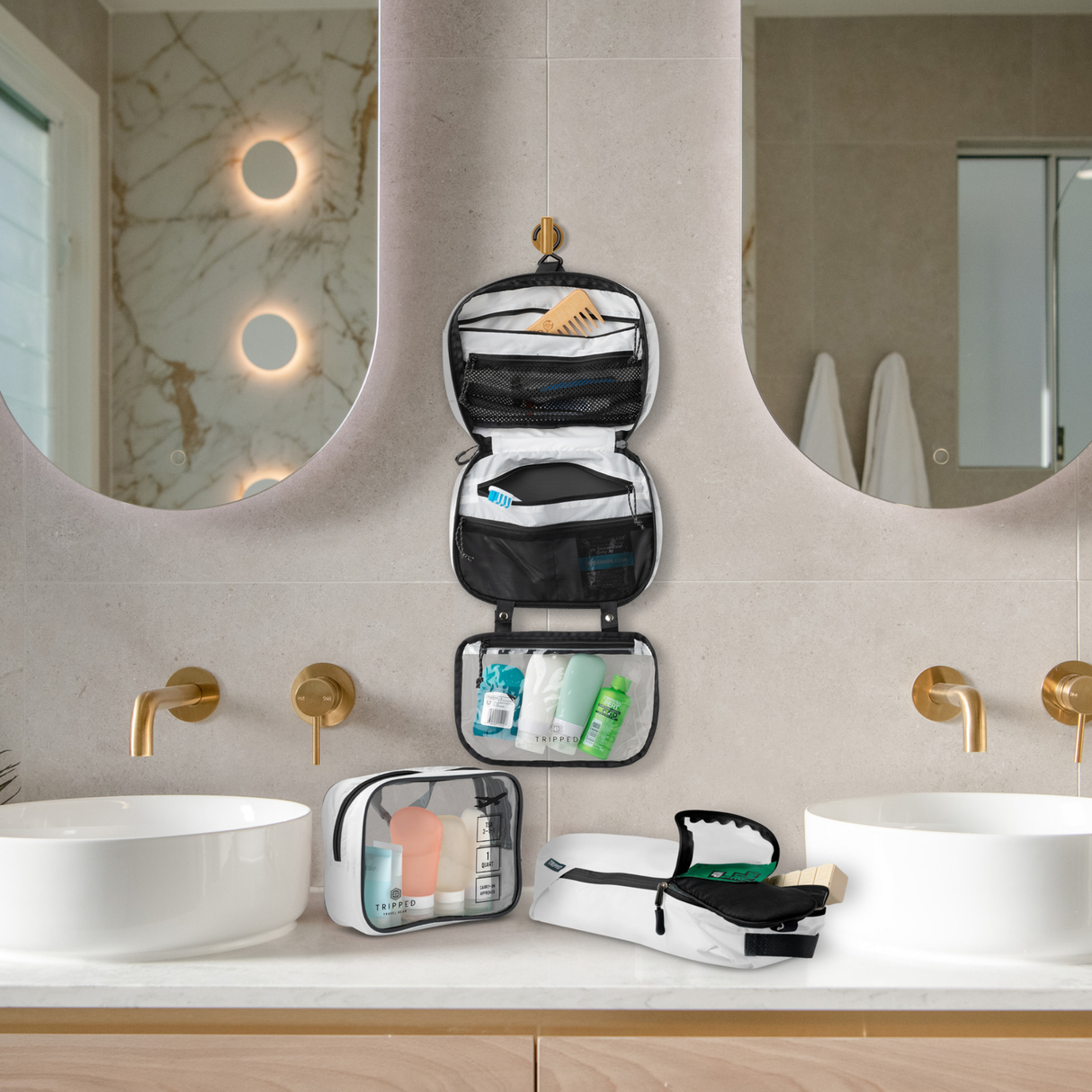 The Toiletry Set with TSA-Approved Liquids Bag