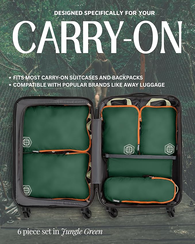 carry-on suitcase and backpacks