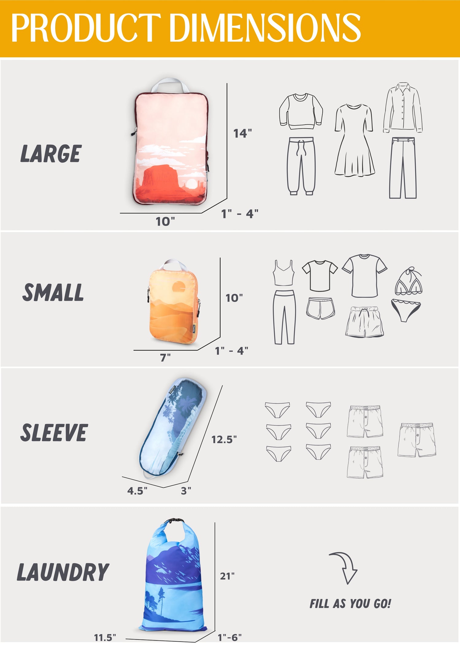 bag product dimensions
